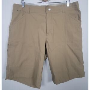 Kuhl Mens 38 Khaki Hiking Outdoor Shorts Nylon Stretch Zip Pockets